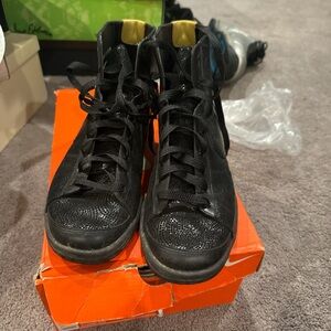 Nike Black and Yellow High-Top Sneakers